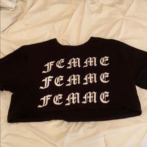 Black and white forever 21 crop top